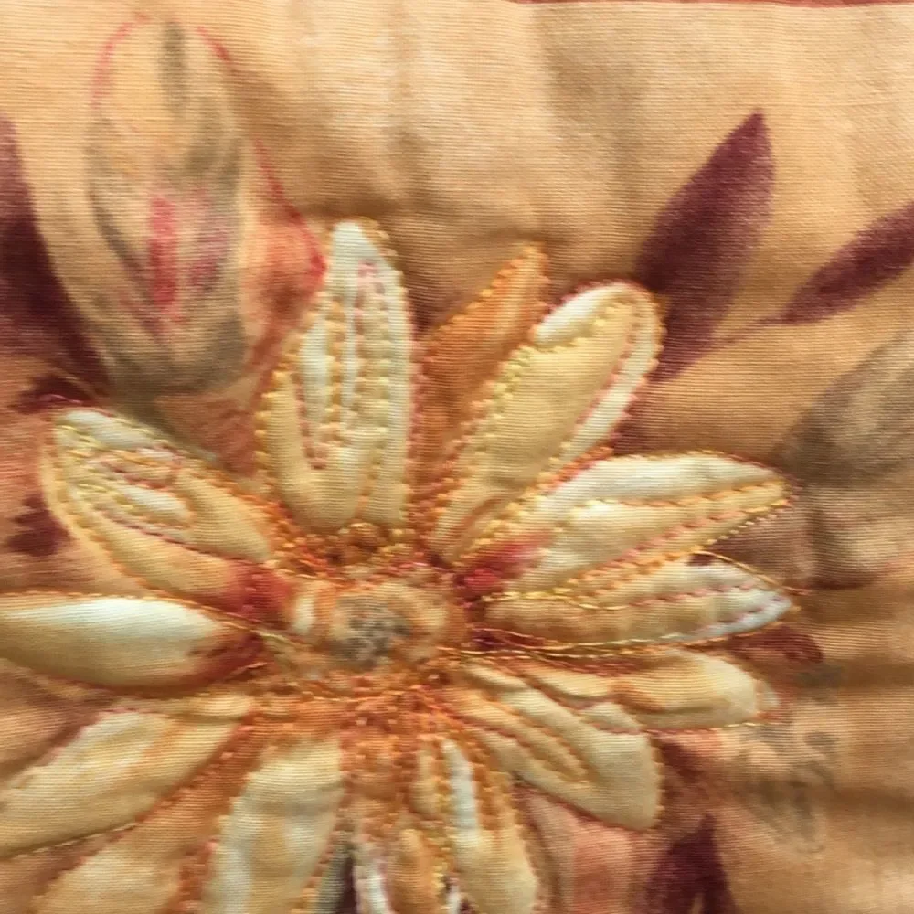 NWT. Hand Crafted Yellow Flower Quilt